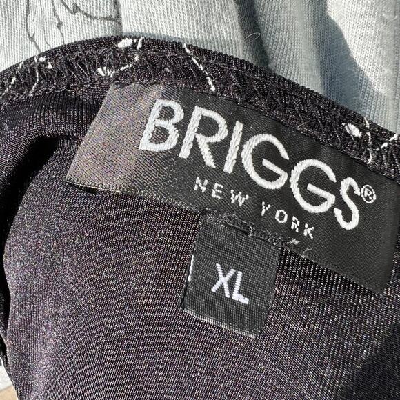 Briggs, black floral, short sleeve, floral print, round neck, women's size XL - Picture 5 of 5